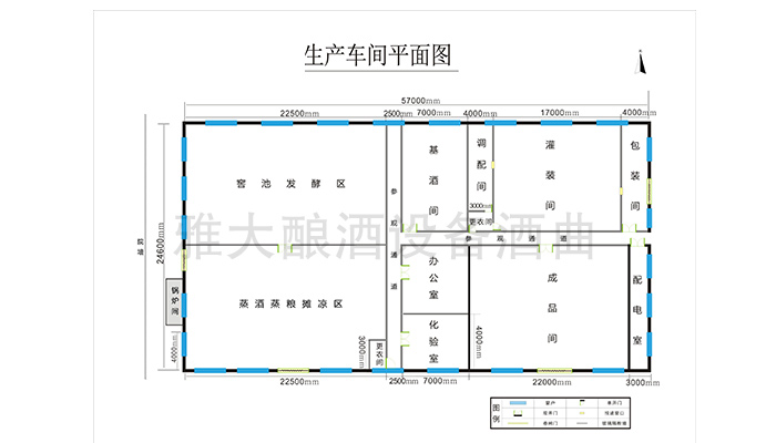 【白酒釀酒設(shè)備】生產(chǎn)車(chē)間平面圖