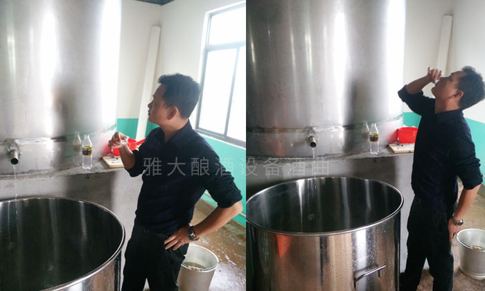 小型酒廠釀酒設(shè)備做酒操作不當(dāng)，導(dǎo)致玉米酒口感差怎么辦？-02-出酒品酒1
